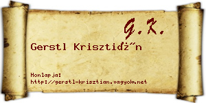 Gerstl Krisztián névjegykártya